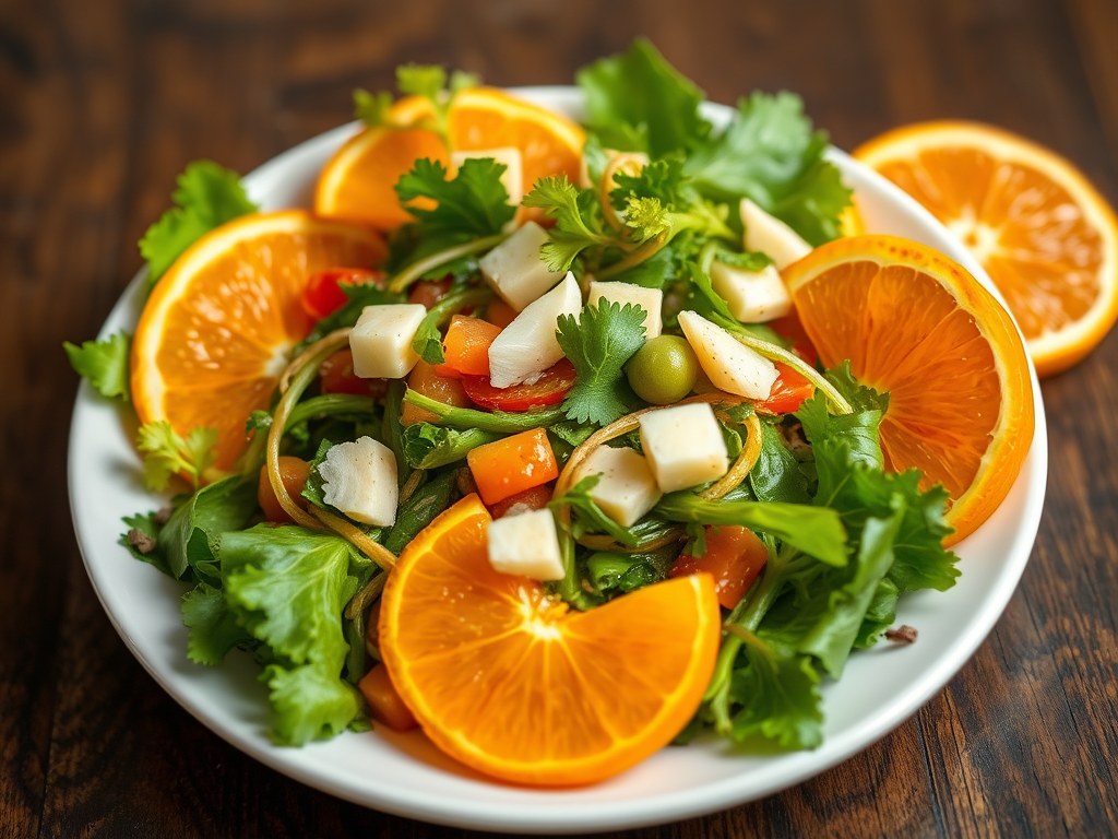 Salade van Mul met Sinaasappel, AI-gegenereerde illustratie