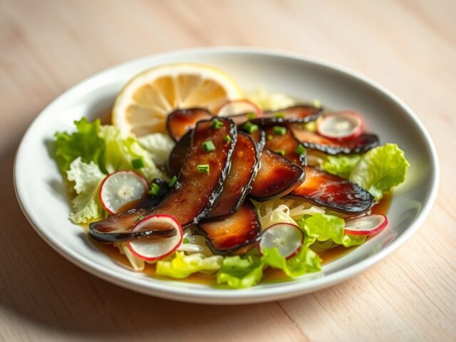 Salade van paling met appelstroop