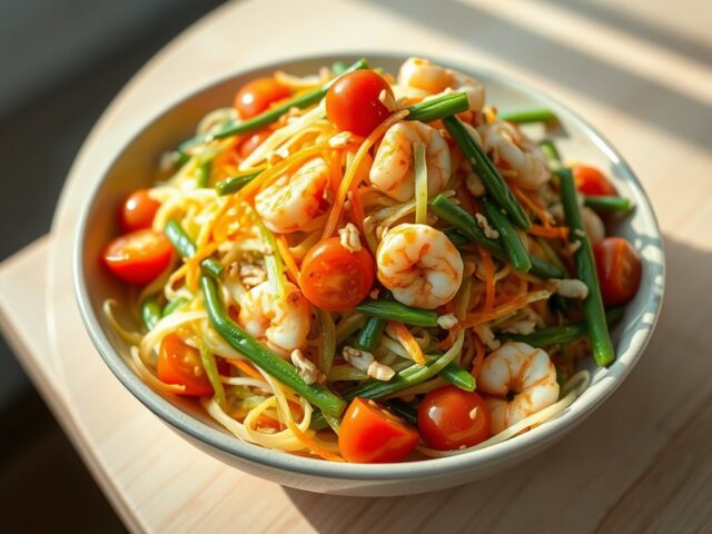 Salade van Papaya en Garnalen
