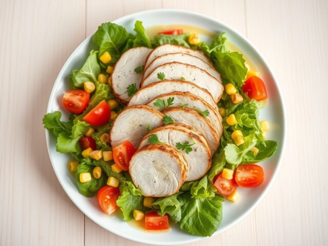 Salade van Parelhoen met kummeldressing
