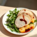 Salade van parelhoenfilet met portdressing