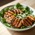 Salade van portobello met kruidige sojadressing