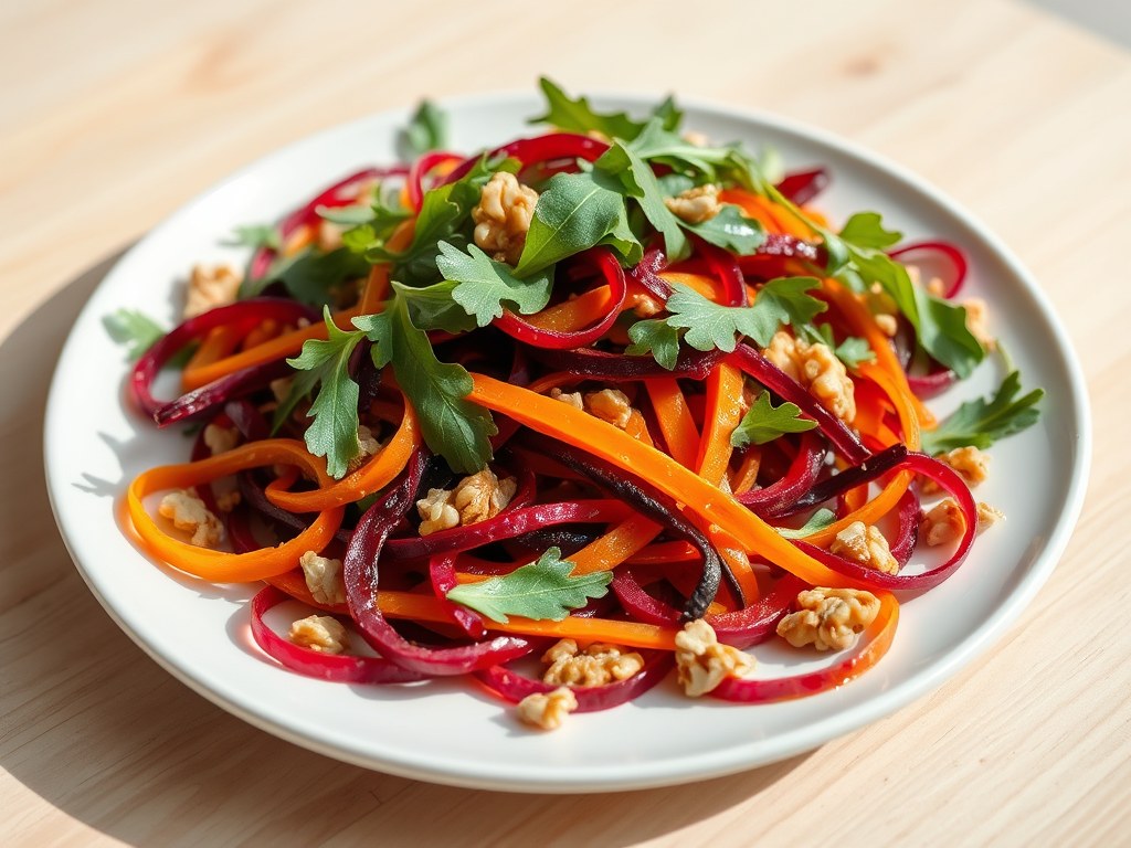 Salade van rode biet en wortel, AI-gegenereerde illustratie