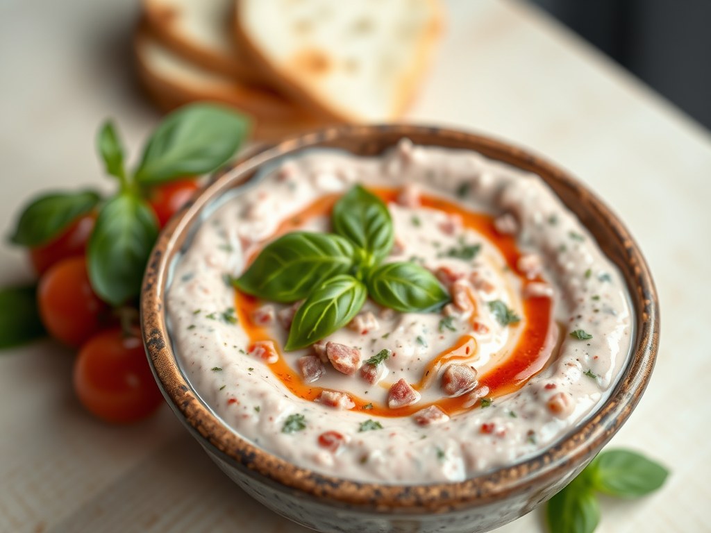 Salami dip, AI-gegenereerde illustratie