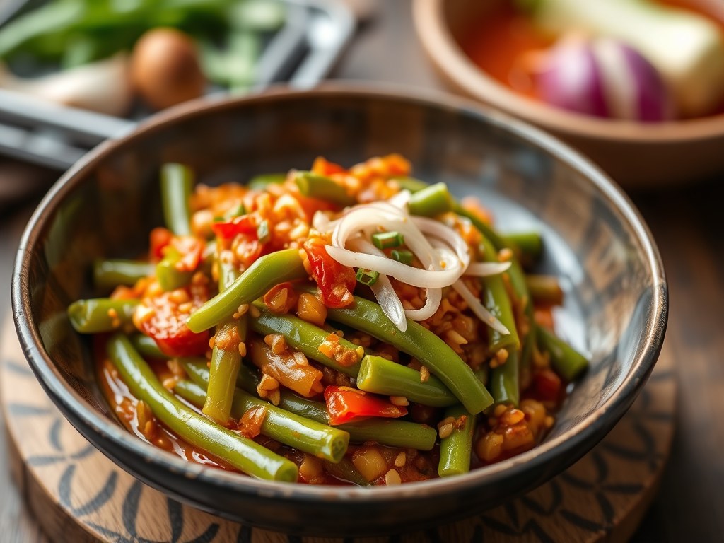 Sambal goreng boontjes, AI-gegenereerde illustratie