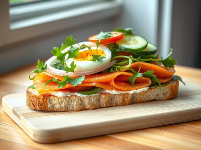 Sandwich met zalm (of desgewenst kipfilet)