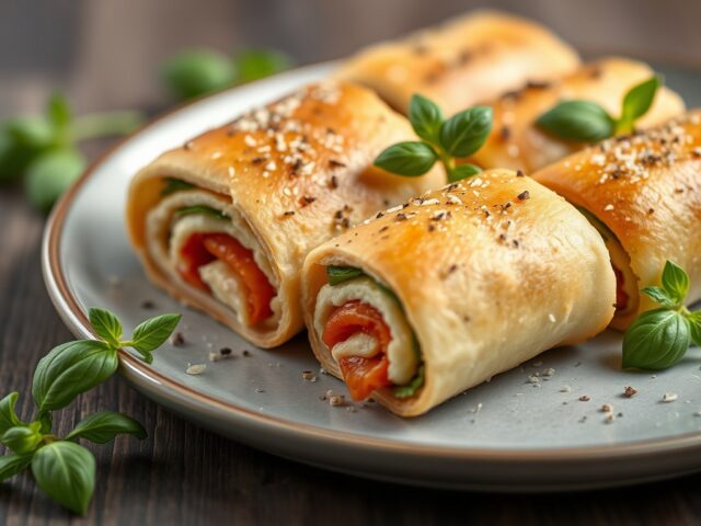 Sandwichrolletjes met ei en basilicum
