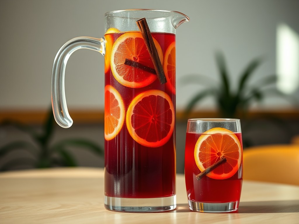 Sangria cocktail, AI-gegenereerde illustratie