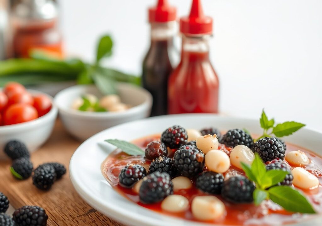 Saus bij buffet, AI-gegenereerde illustratie