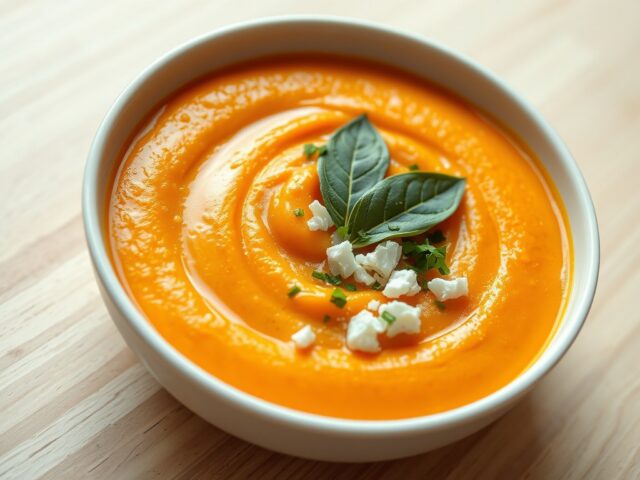 Saus van pompoen met geitenkaas