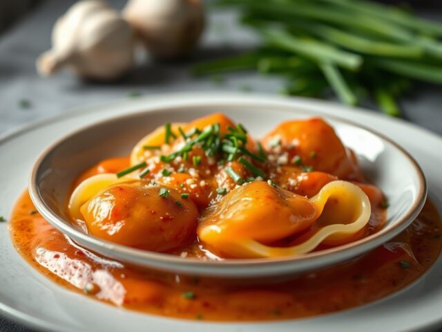 Saus voor bij bv ravioli — AI-gegenereerde illustratie