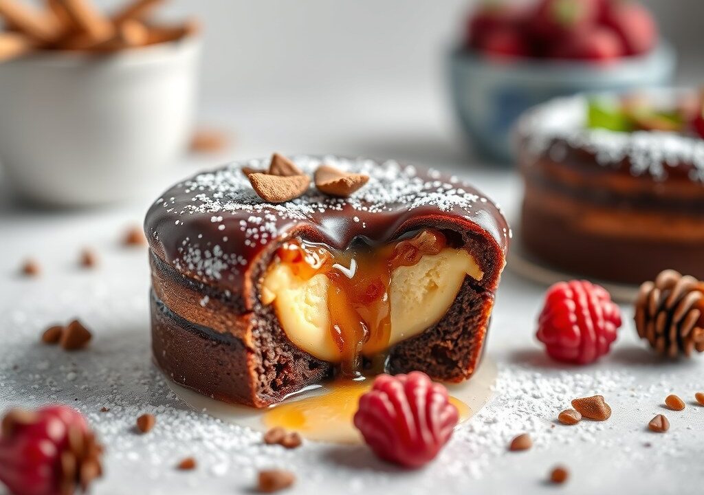 Savarin van pure chocolade, AI-gegenereerde illustratie