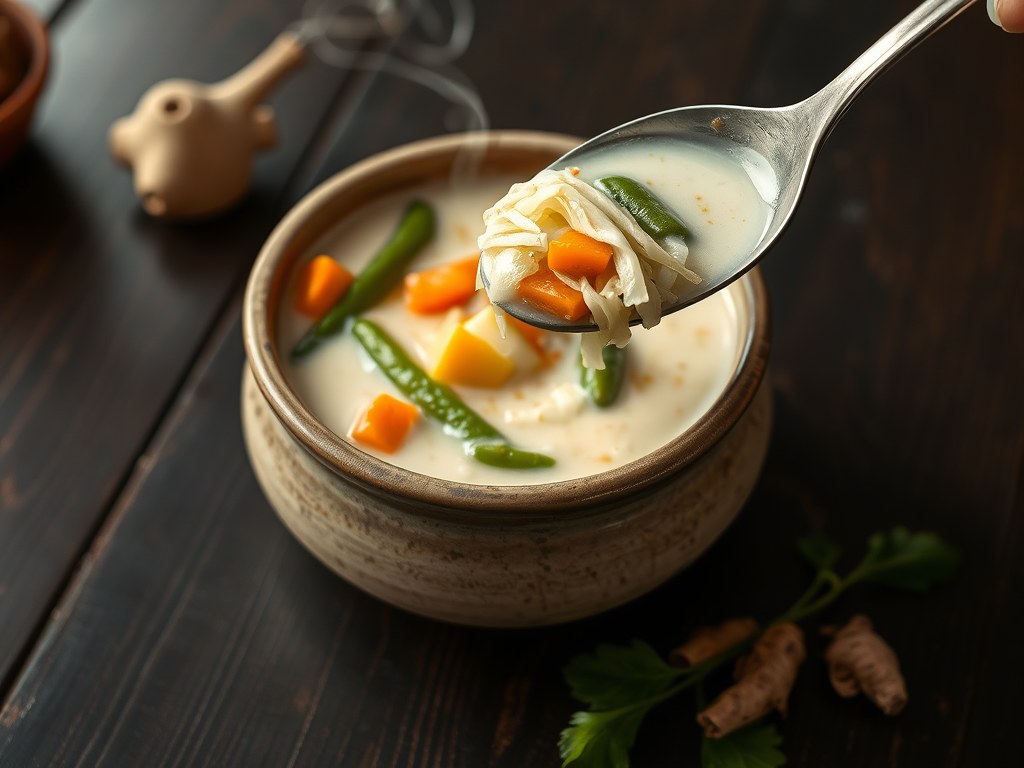 Sayur tjampur (gemengde groenten), AI-gegenereerde illustratie