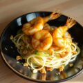 Scampi’s met jonge prei en gember