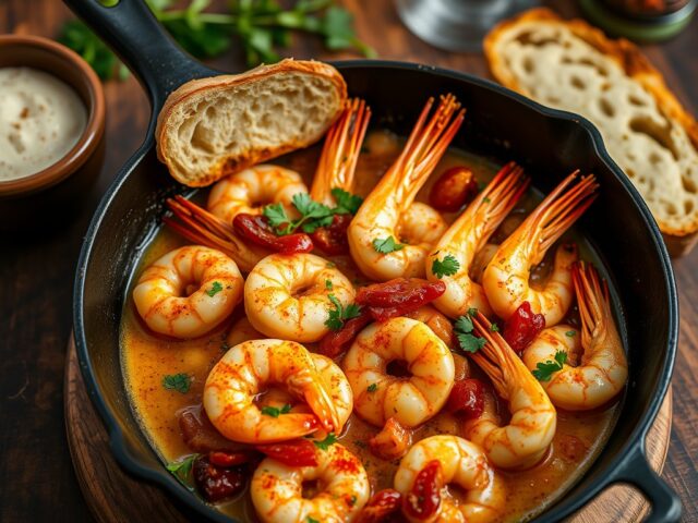 Scampi’s met knoflooksaus