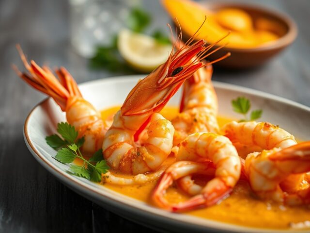 Scampi’s met mangogazpacho