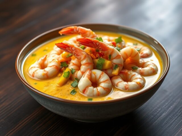 Scampi-curry met groenten