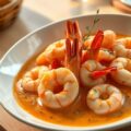 scampi in romige kreeftesaus