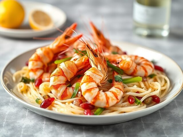 Scampi’s escarienne op een bedje van (zieopm)
