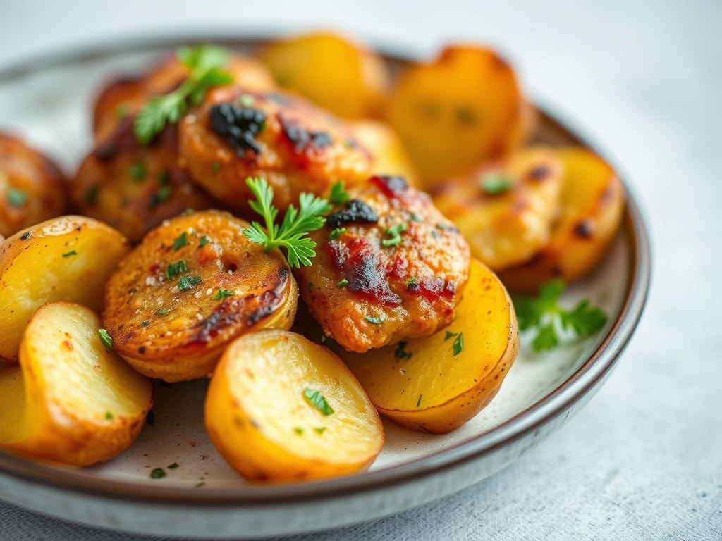 Schijvers: in vetspek gebraden aardappelschijfjes, AI-gegenereerde illustratie