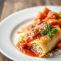Schitzelrolletjes met tomatensaus