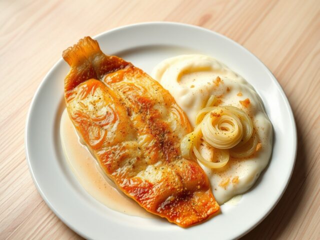 Scholfilet met puree en andijvie