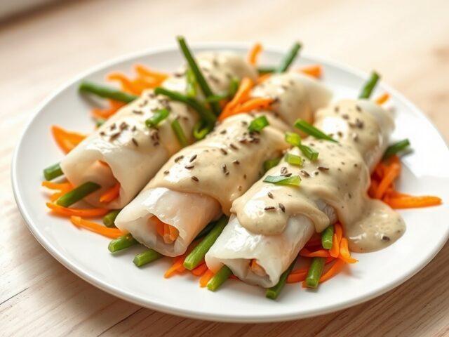 Scholrolletjes met mosterdsaus