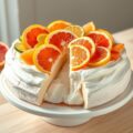 Schuimtaart met citrusvruchten