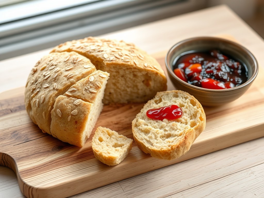 Sconebrood met havervlokken, AI-gegenereerde illustratie