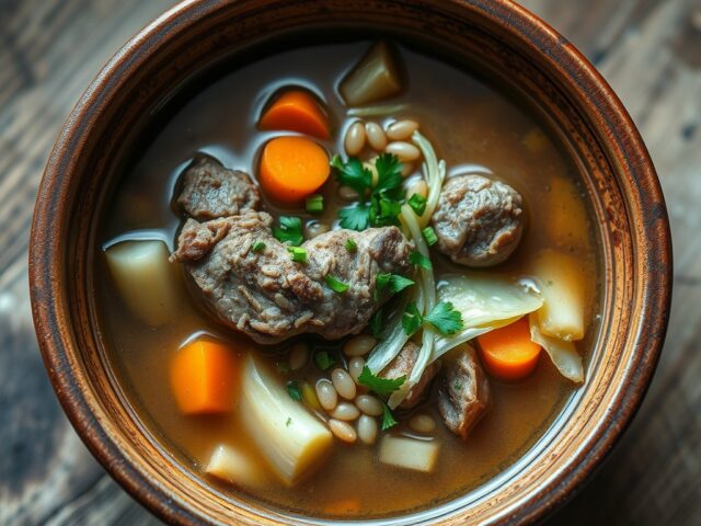Scotch broth with barly