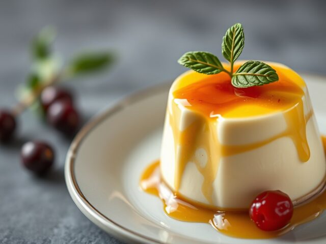 Semifreddo van olijfolie met gelei van Cabernet-sa