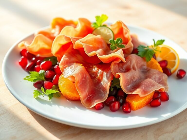 Serranoham met granaatappelsalade