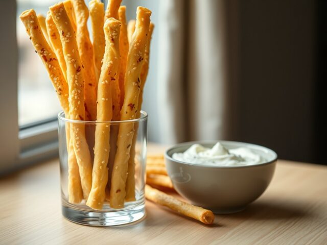 Sesamstengels met makreeldip