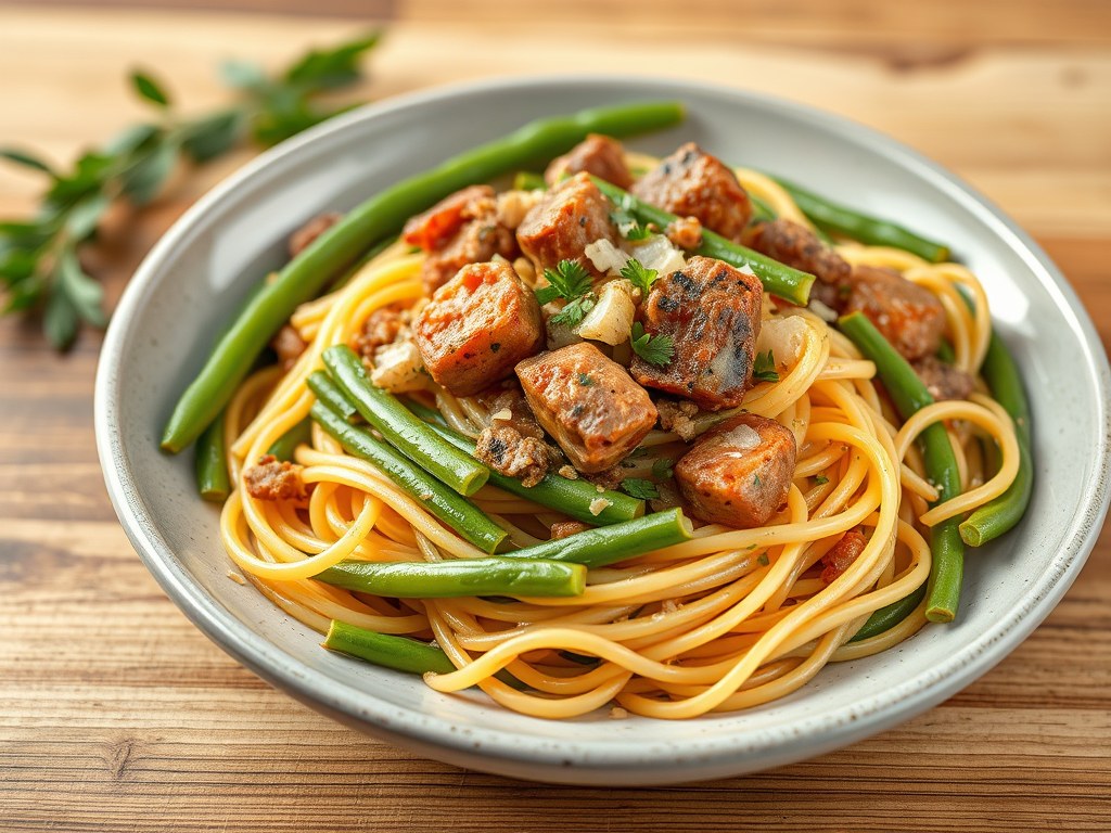 Shoarma spaghetti, AI-gegenereerde illustratie