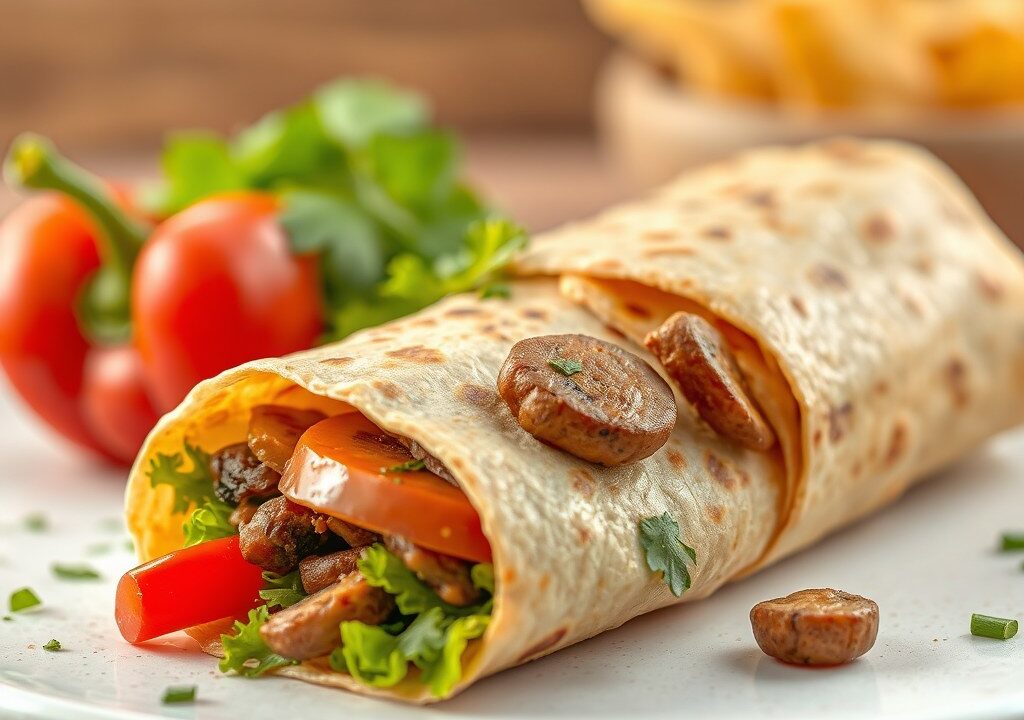 Shoarma wrap, AI-gegenereerde illustratie