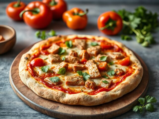 Shoarmapizza — AI-gegenereerde illustratie