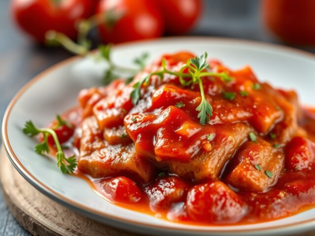 Shoarmatosti met tomatensalsa — AI-gegenereerde illustratie