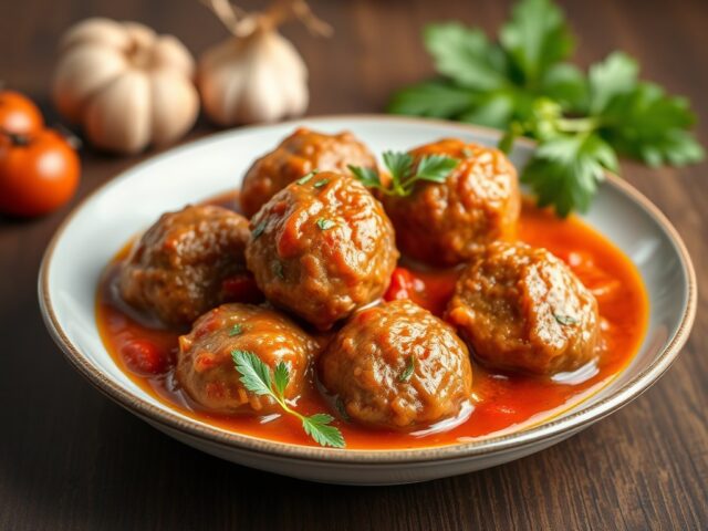 Siciliaanse gehaktballetjes in tomatensaus