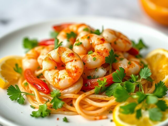 Siciliaanse sinaasappel-garnalensalade