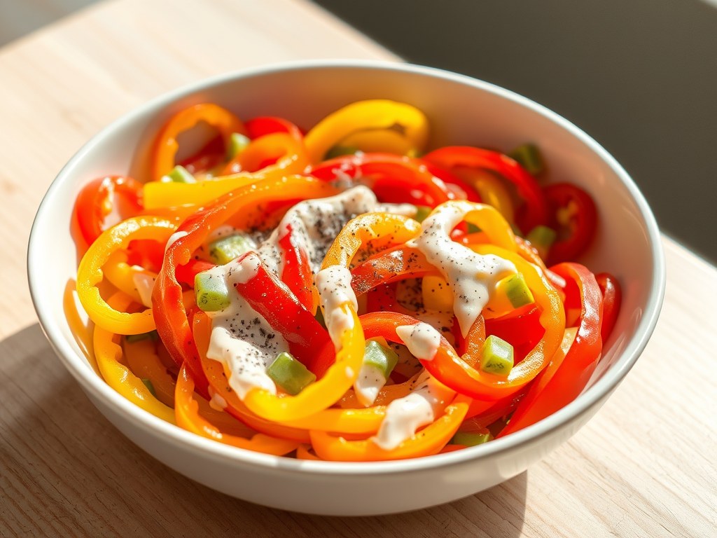 Simpele Paprika Salade, AI-gegenereerde illustratie