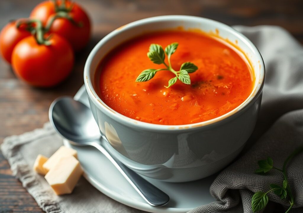 Simpele tomatensoep, AI-gegenereerde illustratie