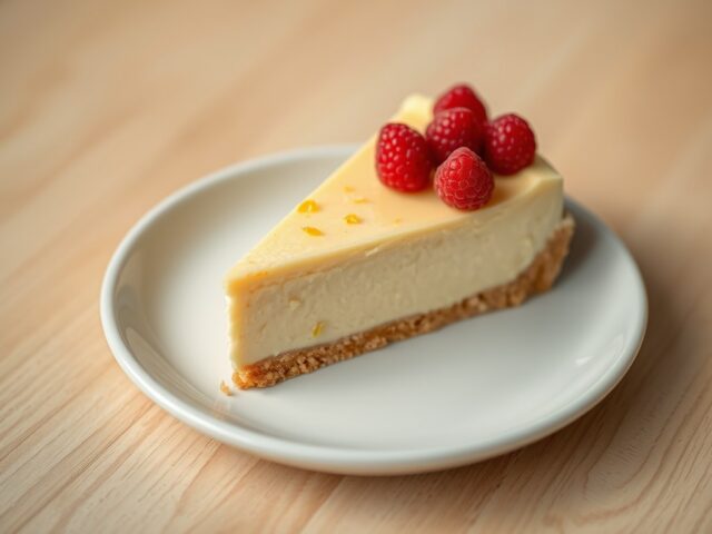 Sinaasappel cheese cake met frambozen