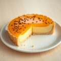 Sinaasappel-crème taart met passievruchtengelei