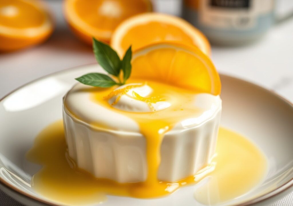 Sinaasappel Creme anglaise, AI-gegenereerde illustratie