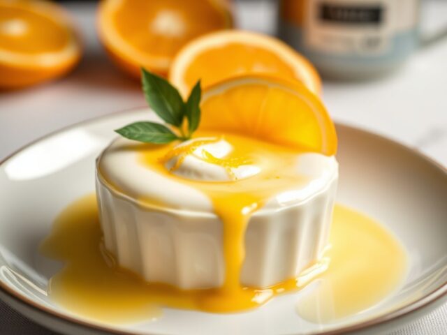 Sinaasappel Creme anglaise — AI-gegenereerde illustratie