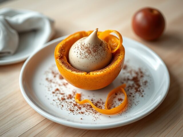 Sinaasappel gevuld met koffiebavarois ( zie opm )
