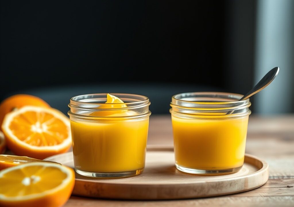 Sinaasappelcitroen-curd — AI-gegenereerde illustratie
