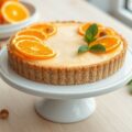 Sinaasappelmoussetaart met een biscuitbodem