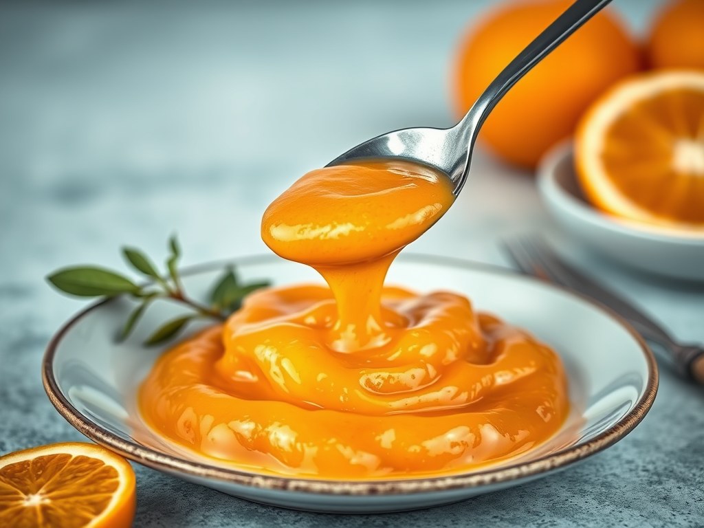 Sinaasappelsaus voor Vleesgerechten, AI-gegenereerde illustratie