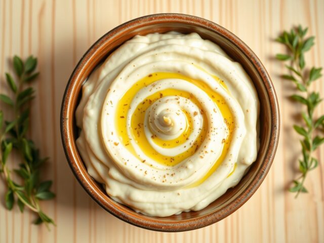 Skordalia (Aardappelpuree met knoflook)